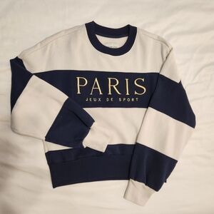 Abercrombie Paris Striped Crewneck Sweatshirt SoftAF size XS